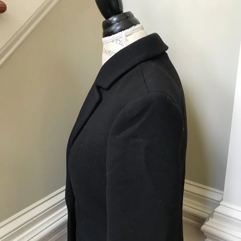 NWT JCrew Evening Blazer Jacket Womens 4 Black Italian Double Cloth Wool BM426